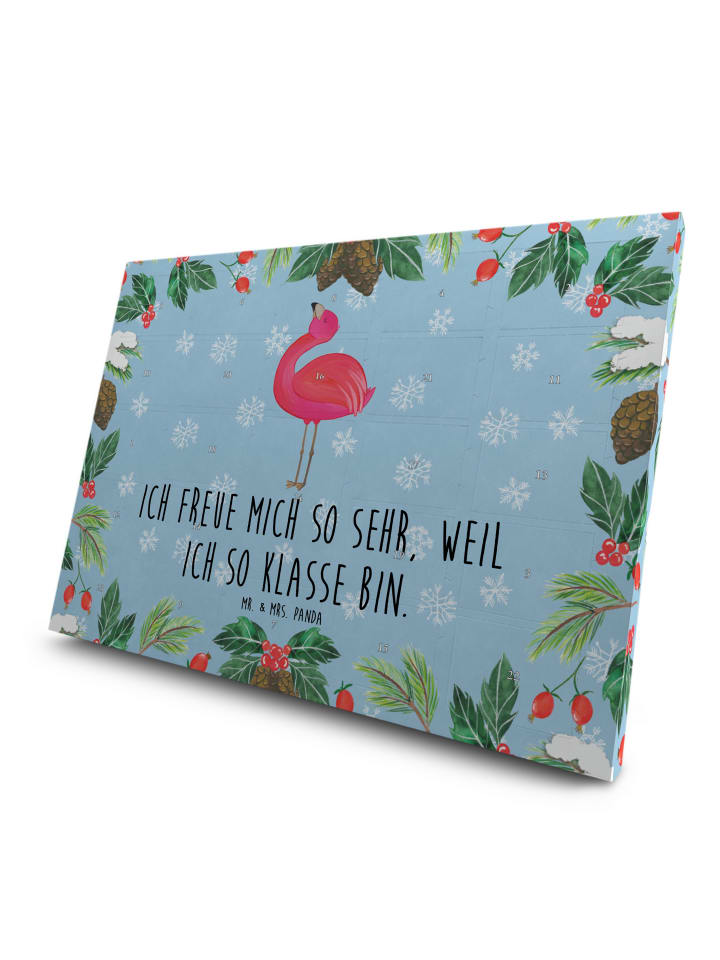 Tee Adventskalender Flamingo Stolz mit Spruch in Eisblau