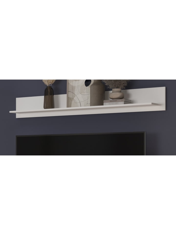 Wandboard weiß 170 cm Wandregal mit Rückwandpaneel, Bücherregal