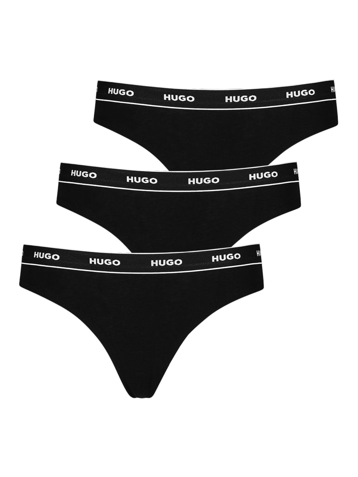 3er Pack Thongs in Schwarz