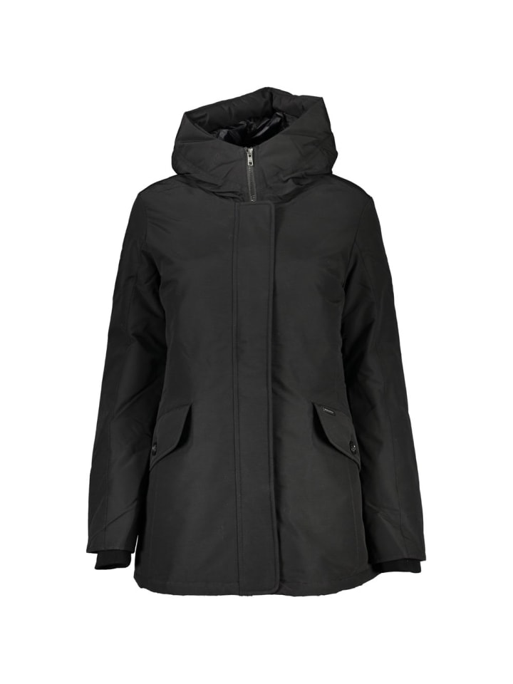 Schwarz Baumwolle Damen Jacke