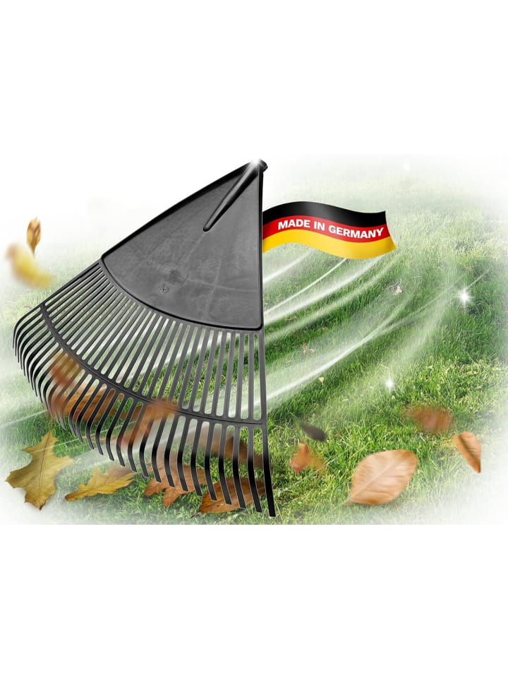 Novatool 2X Laubbesenkopf, Laubbesen mit 30 Kunststoff-Zinken, Rechen in Schwarz
