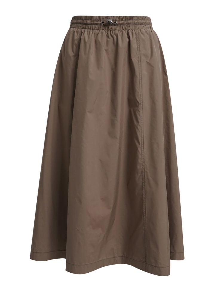 A-förmiger Rock mit Teilungsnähten in Taupe