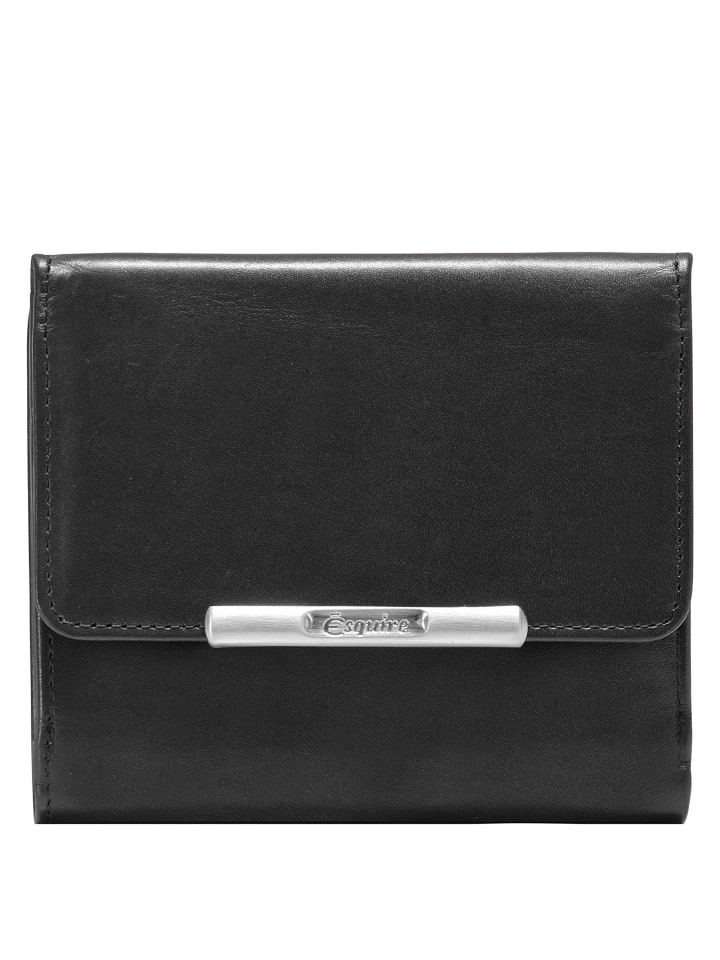 Helena Geldbörse Leder 10 cm schwarz