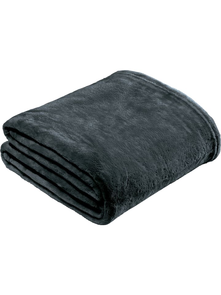 Fleece, Microfaser Wohndecke Amarillo in anthrazit