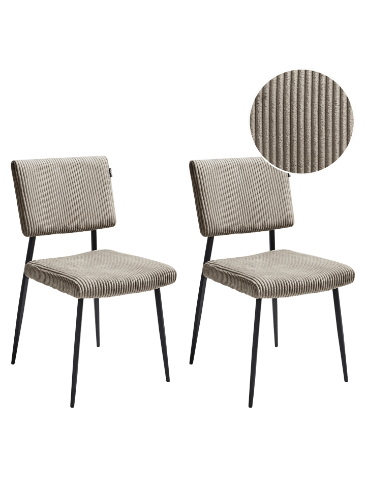 2er-Set Esszimmerstuhl STURGIS in Beige/Schwarz