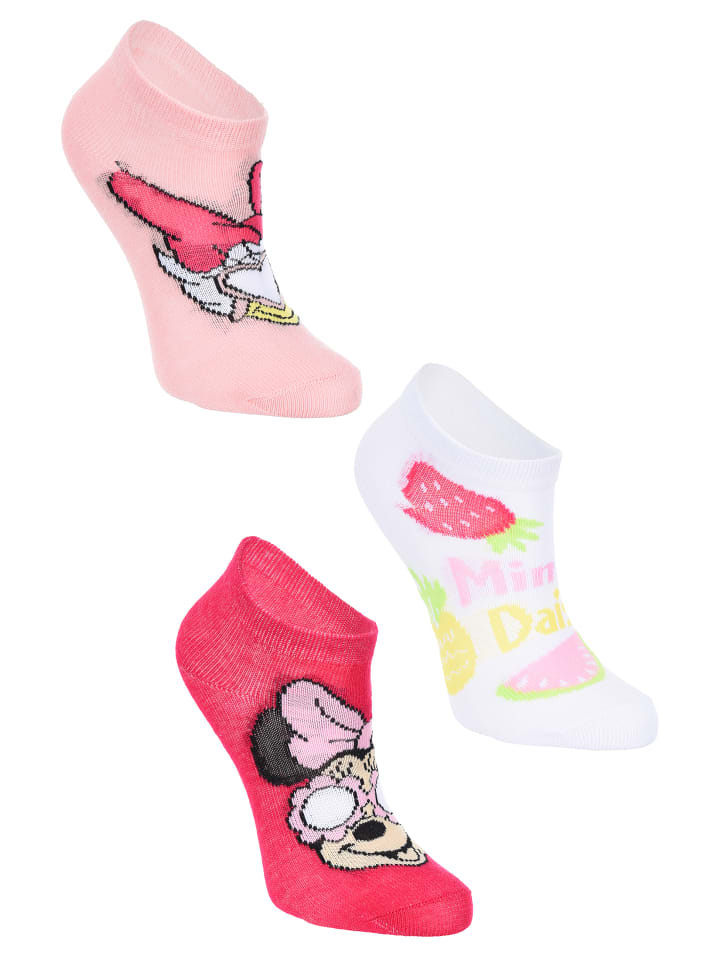 3er-Set: Sneaker Socken Minnie Mouse in Mehrfarbig