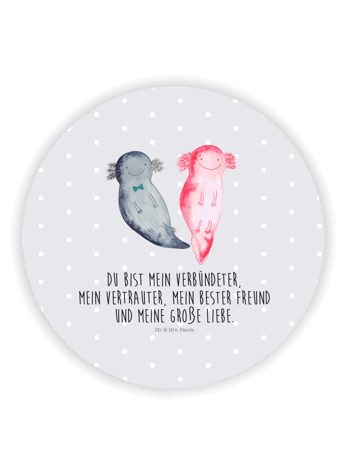 Magnet Axolotl Freundin mit Spruch in Grau Pastell
