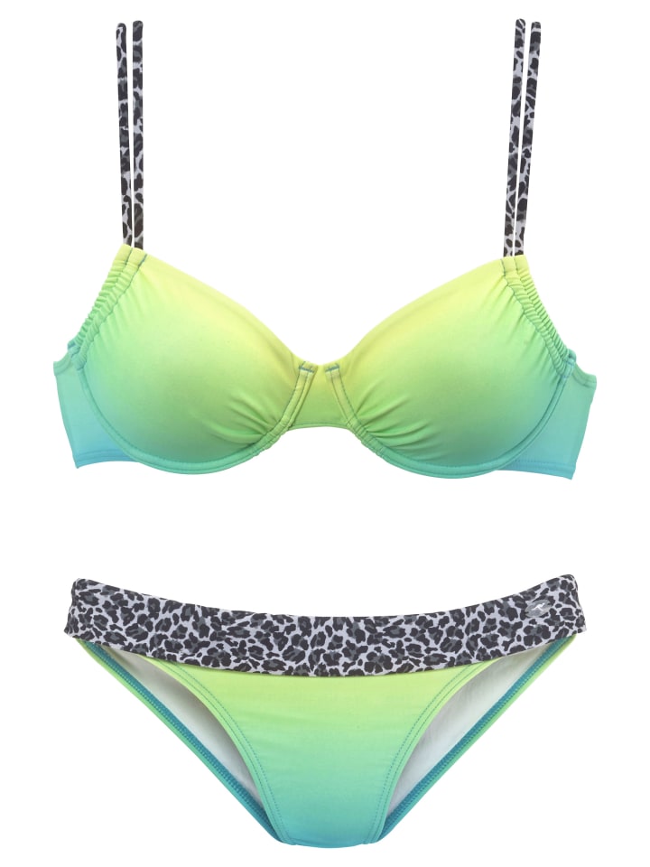 Bügel-Bikini in türkis-grün