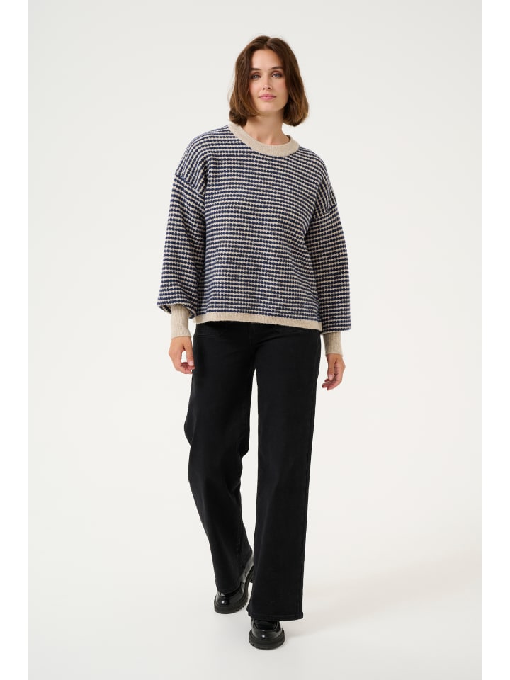 Strickpullover KAellery Loose fit in Feather Gray/ Blue Structure