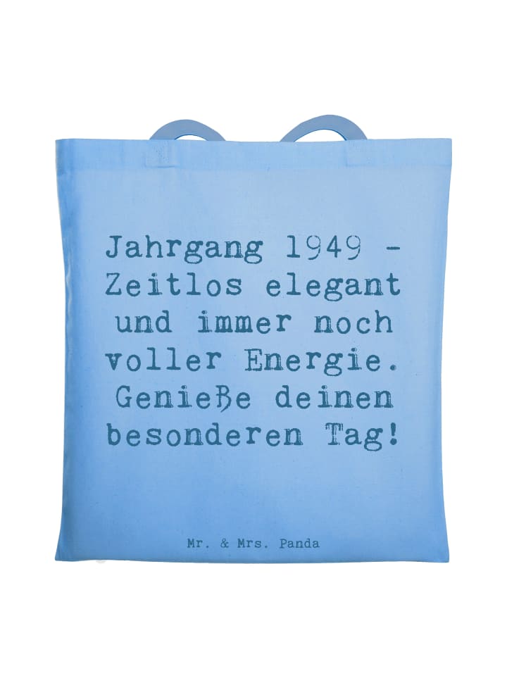 Einkaufstasche Spruch 1949 Geburtstag mit Spruch in Sky Blue