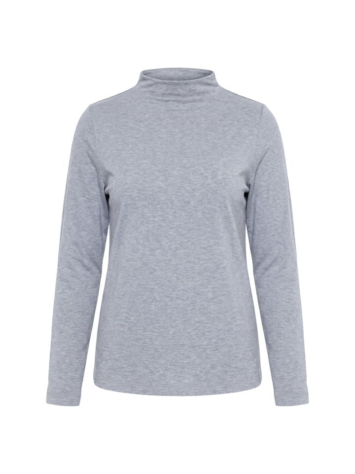 Langarmshirt in hellgrau mélange