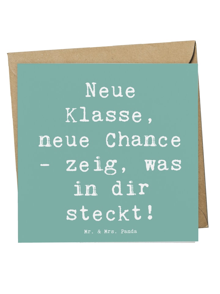 Grußkarte Spruch Erster Schultag Neue Klasse mi... in Meeresbrise