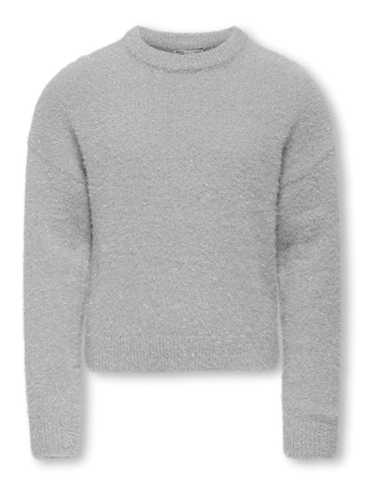 Pullover KOGPIUMO GLITTER L/S O-NECK KNT in light grey melange