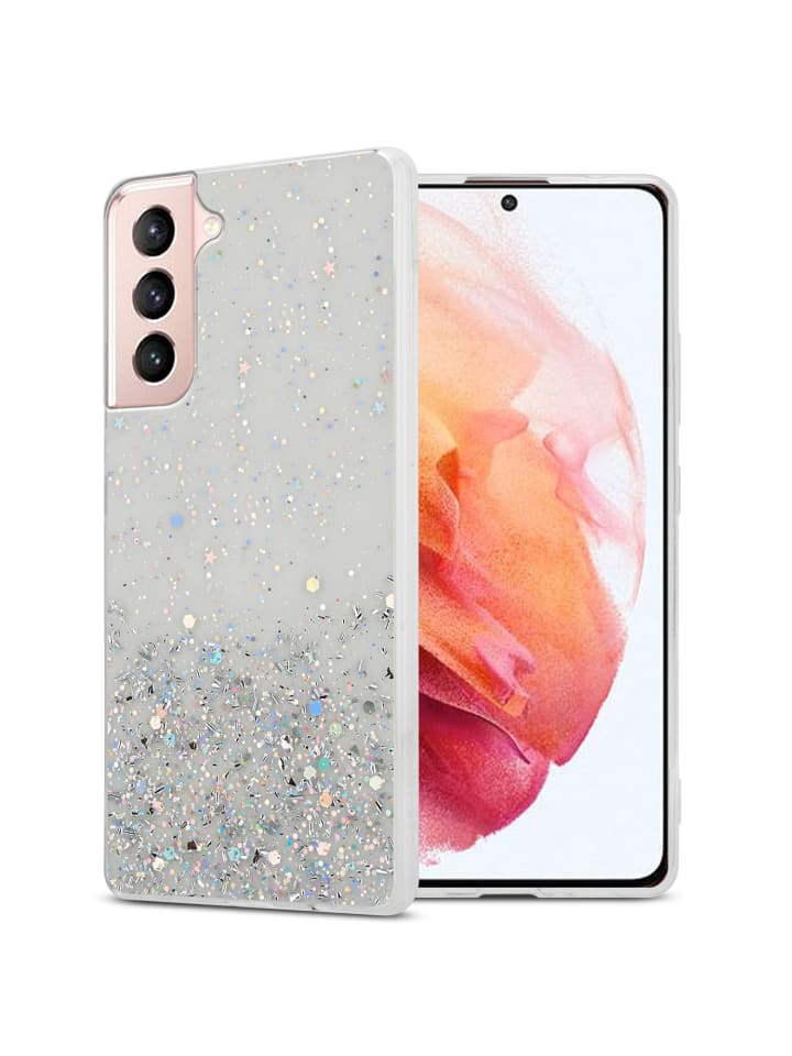 Hülle für Samsung Galaxy S21 5G Glitter in Transparent mit Glitter