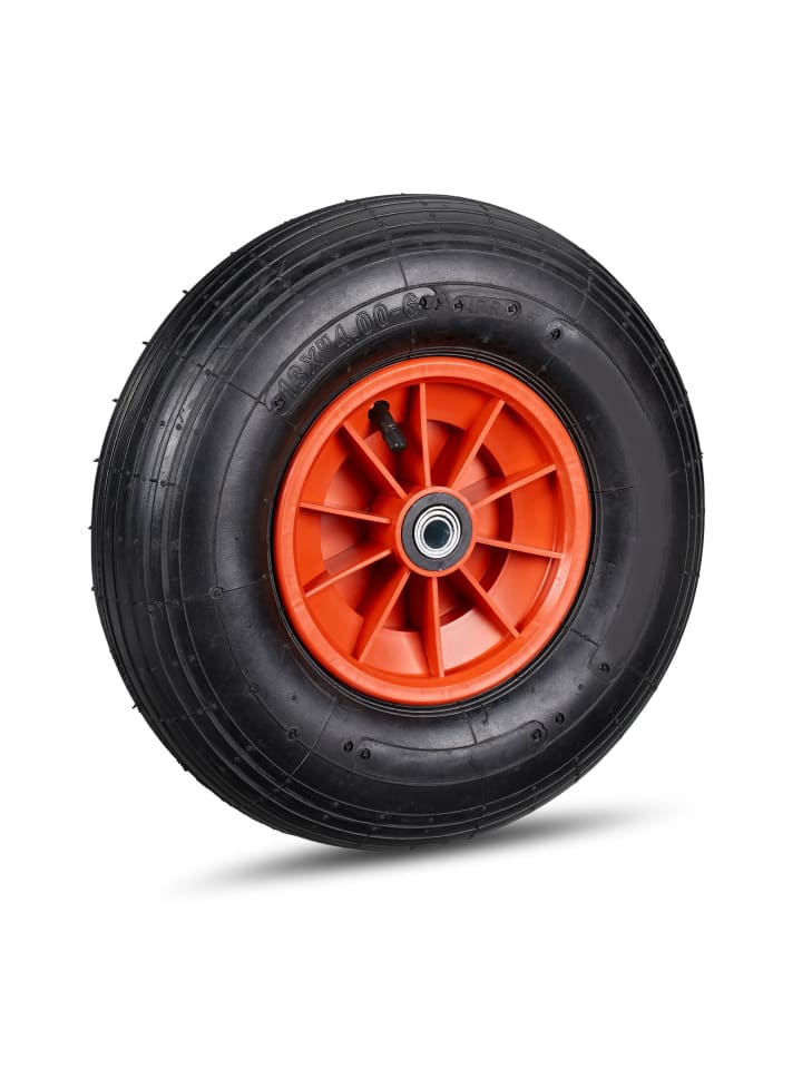 Schubkarrenrad in Schwarz/ Rot - 4.00-6