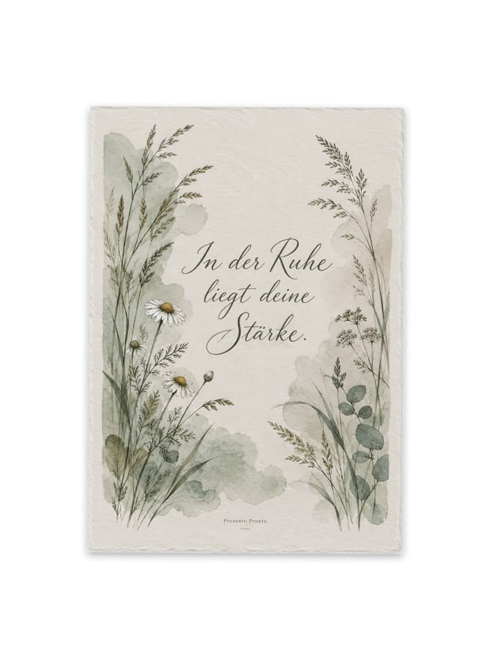 Postkarte Kamille tröstend Design mit Spruch in Weiß