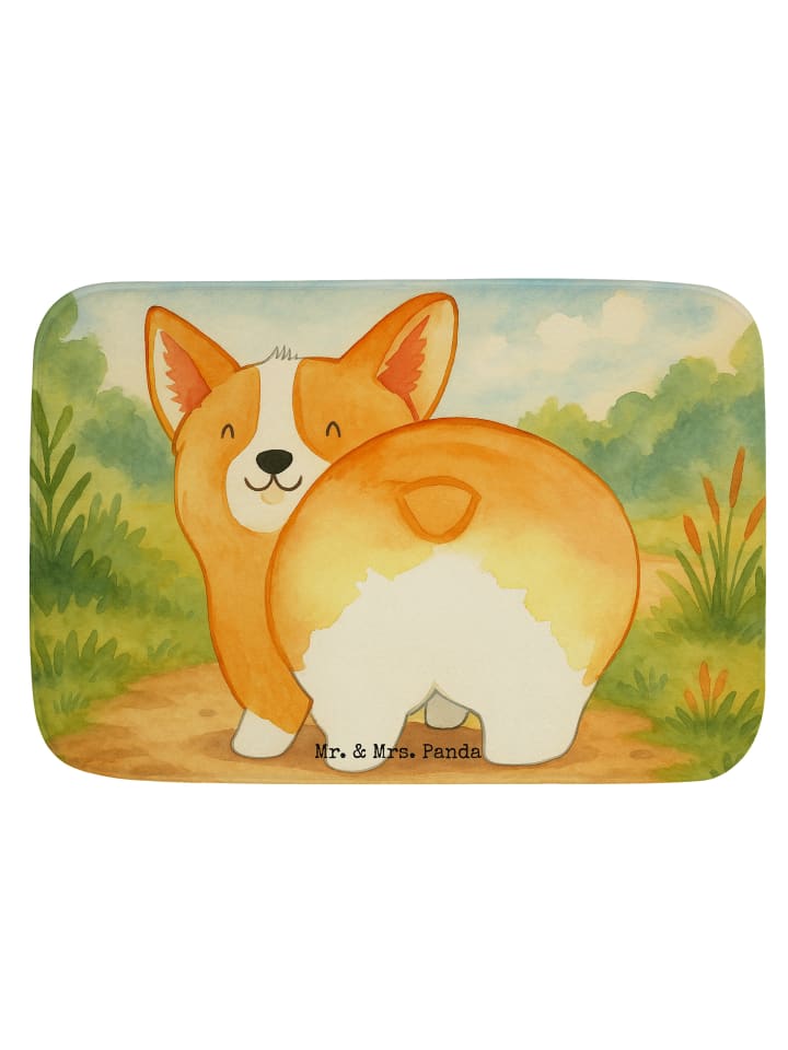 Badvorleger Corgi Po Design ohne Spruch in Weiß