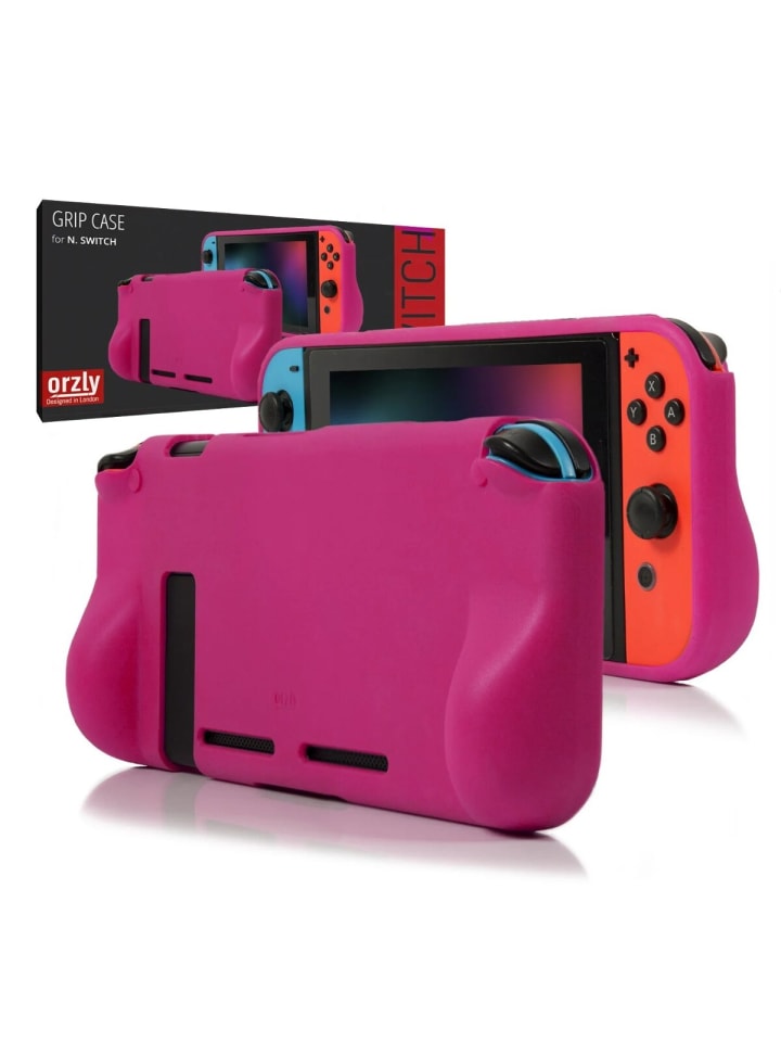 Orzly Schutzhülle aus stoßfestem TPU kompatibel mit Nintendo in Pink