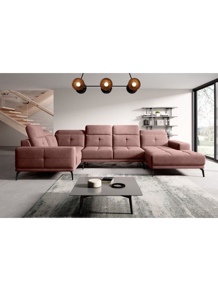 Nevido Recamiere Links in Marsala - (L) 201 x (B) 350 x (H) 77 cm