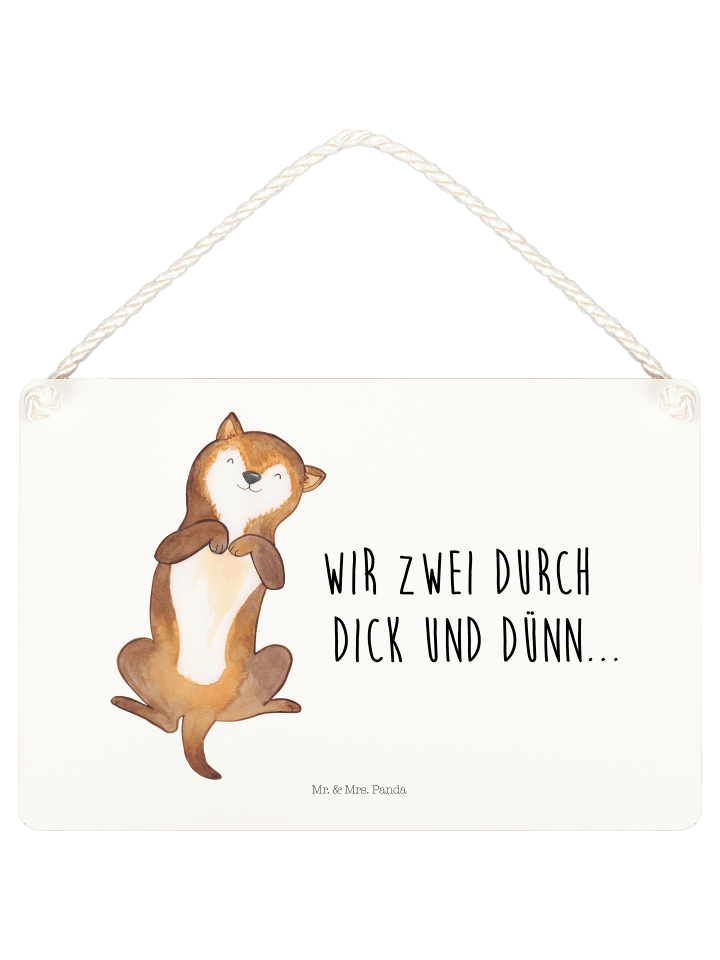 Deko Schild Hund Streicheln mit Spruch in Weiß