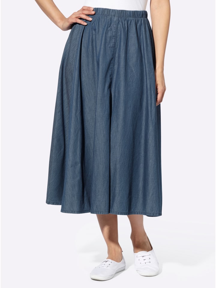 Jeans-Rock in blue-stone-washed