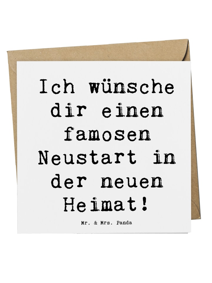 Grußkarte Spruch Neustart Umzug mit Spruch in Weiß