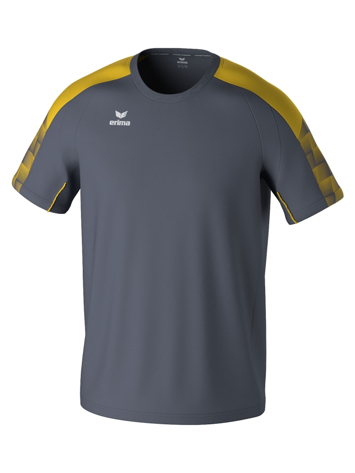 Kinder T-Shirt in slate grey/gelb