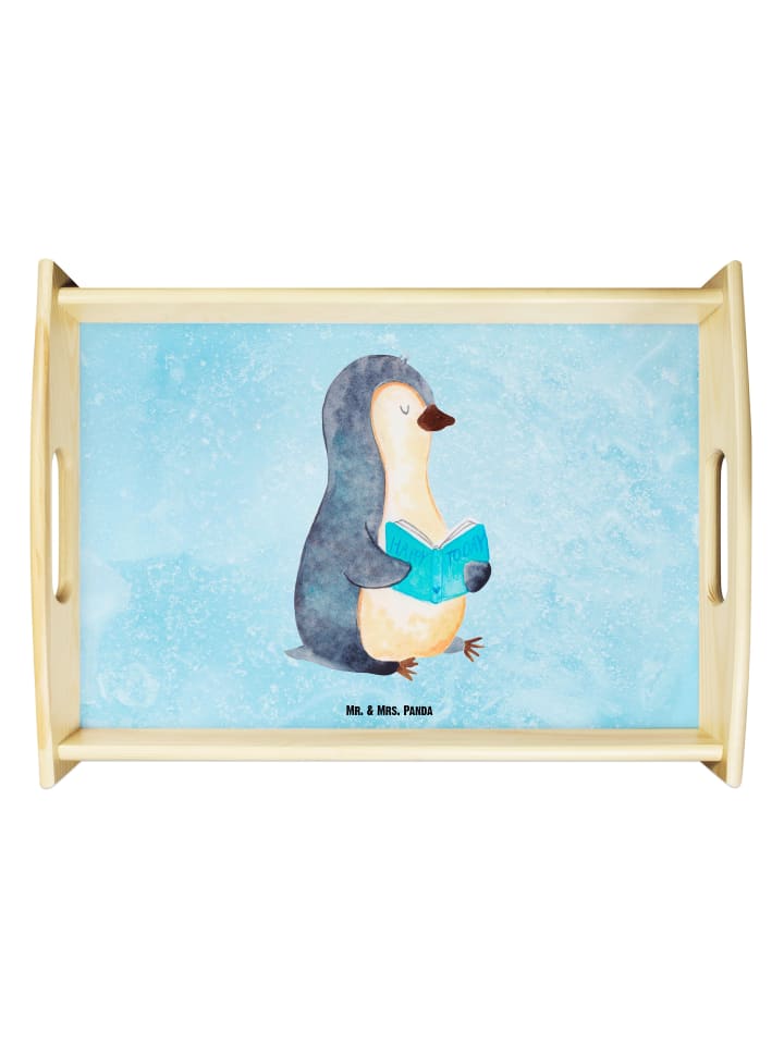 Servier Tablett Pinguin Buch ohne Spruch in Eisblau