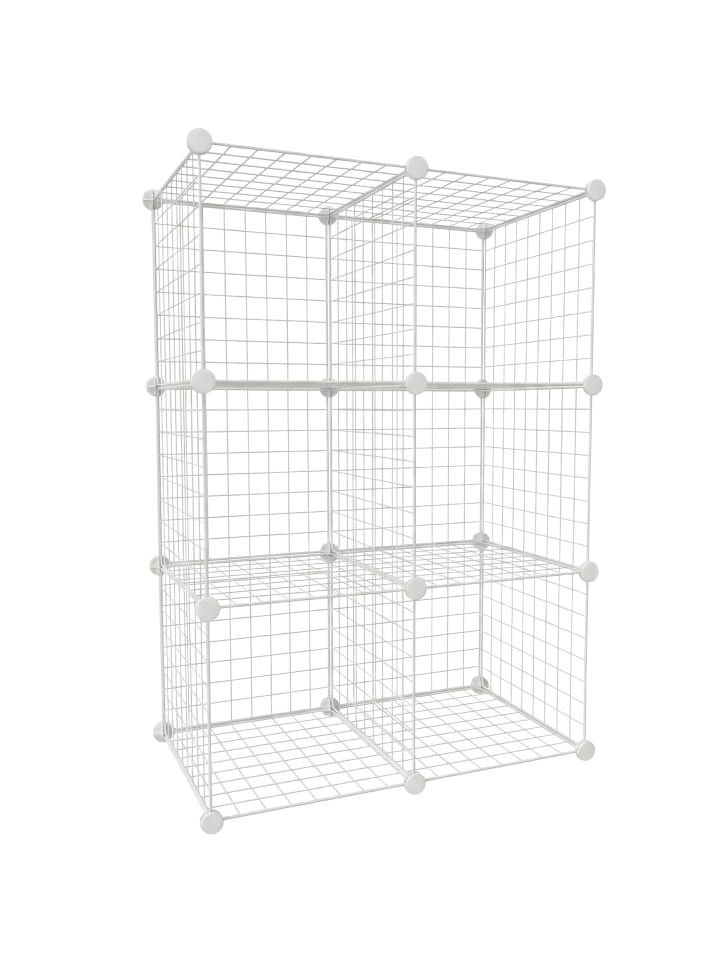 Steckregal "6 Würfel" in Weiß - (B)75 x (H)110 x (T)37 cm