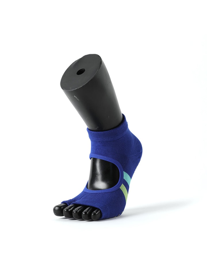 Yoga-/Pilates-Zehensocken – offene Zehen & offener Spann in Blau