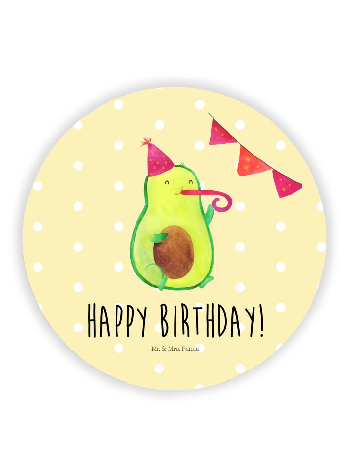 Magnet Avocado Geburtstag mit Spruch in Gelb Pastell