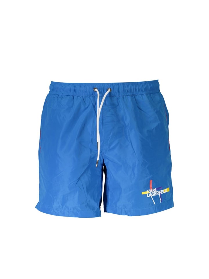 Blau Polyester Herren Bade Boxershorts