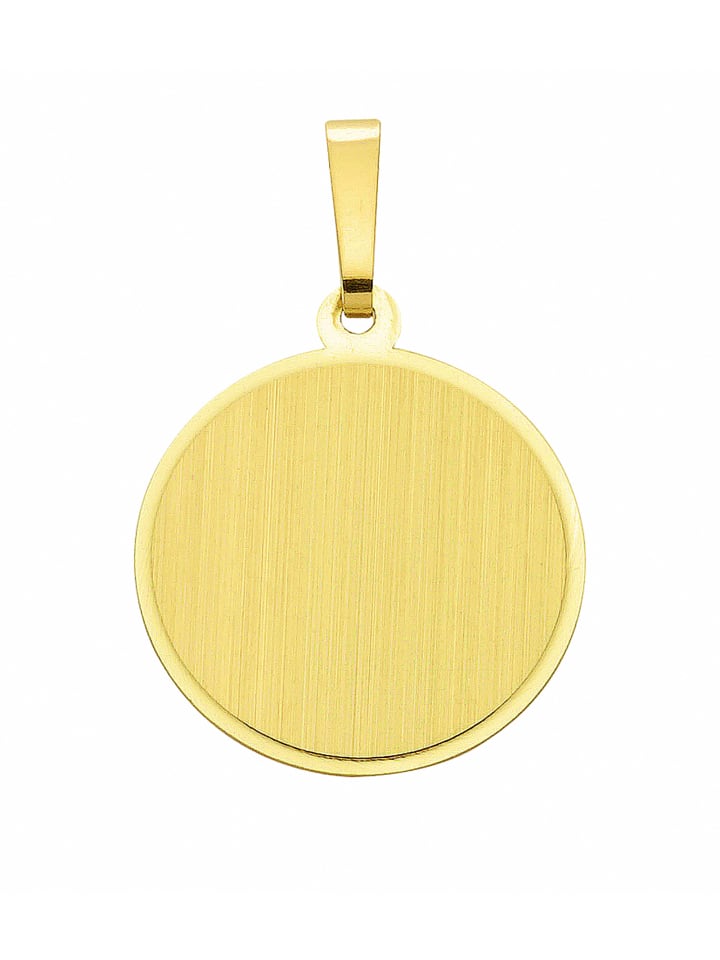 Damen 333 Gold Gravurplatte Anhänger Ø 15,5 mm in gold