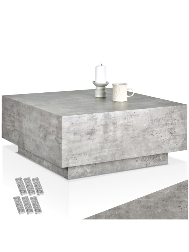 Beistelltisch Inkl. Bodenschoner, Belastbarkeit 45 kg, 80 x 80 x 35 cm