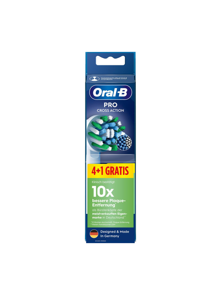 5 er-Set Pro CrossAction Aufsteckbürsten, 4+1 Gratis in Weiß