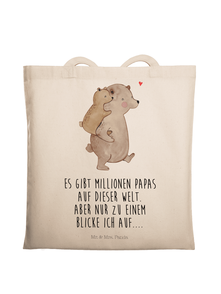 Einkaufstasche Papa Bär mit Spruch in Creme