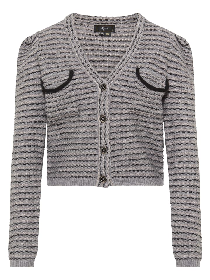 Damen Strickjacke in Grau Mehrfarbig