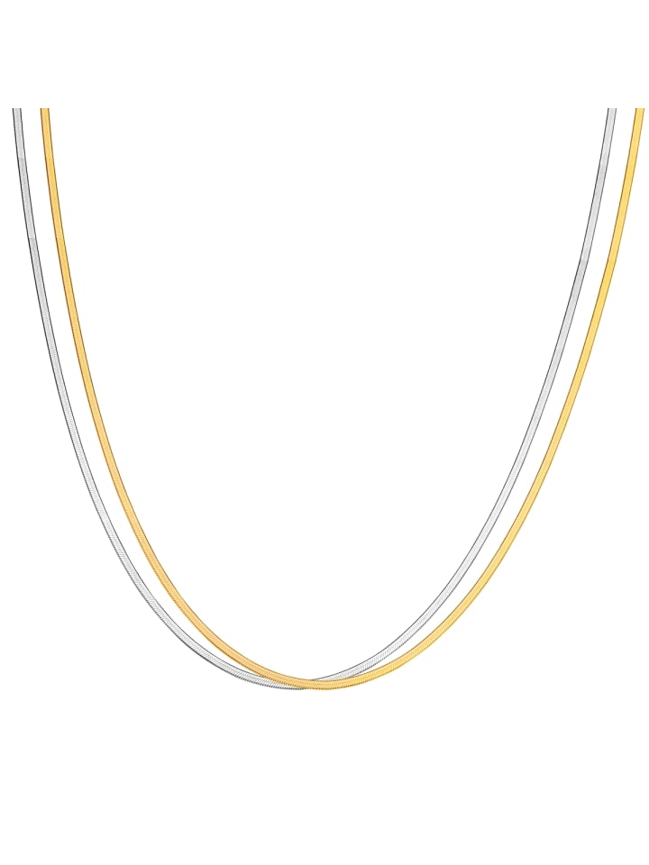 Halskette aus Edelstahl in silber/gelbgold