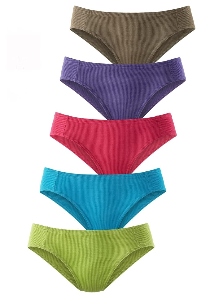 Bikinislip in grün, türkis, pink, lila, olivgrün