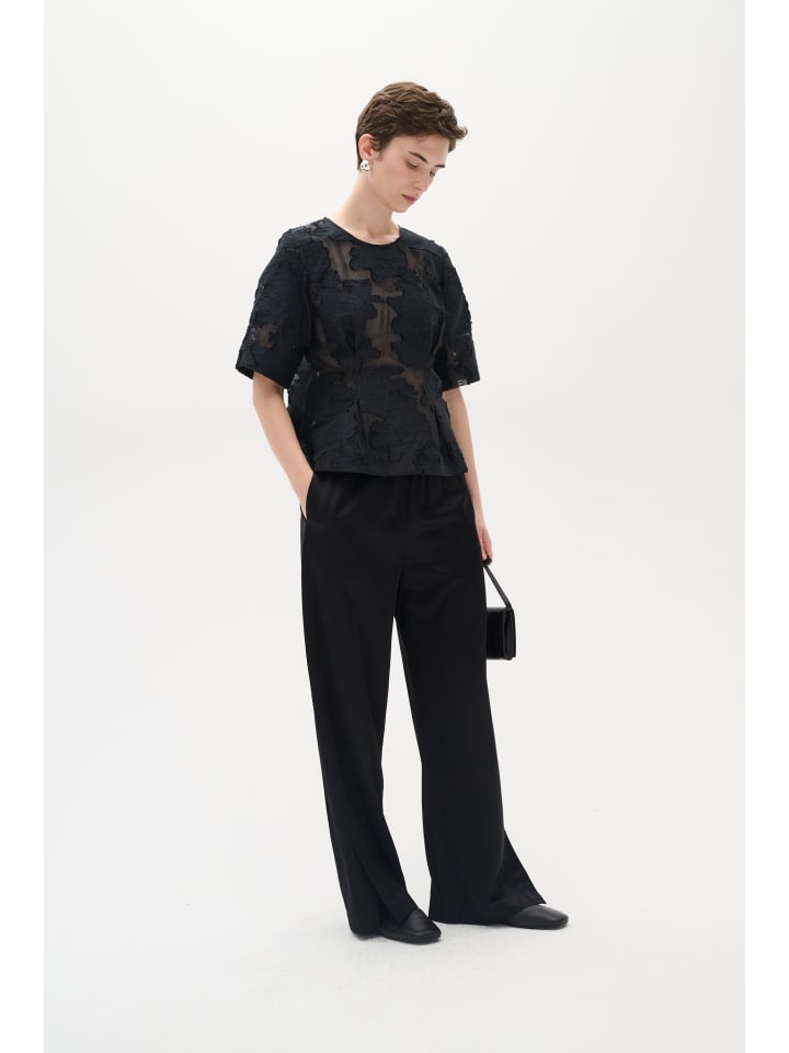 Kurzarm-Bluse VestaIW Feminine Form in Black