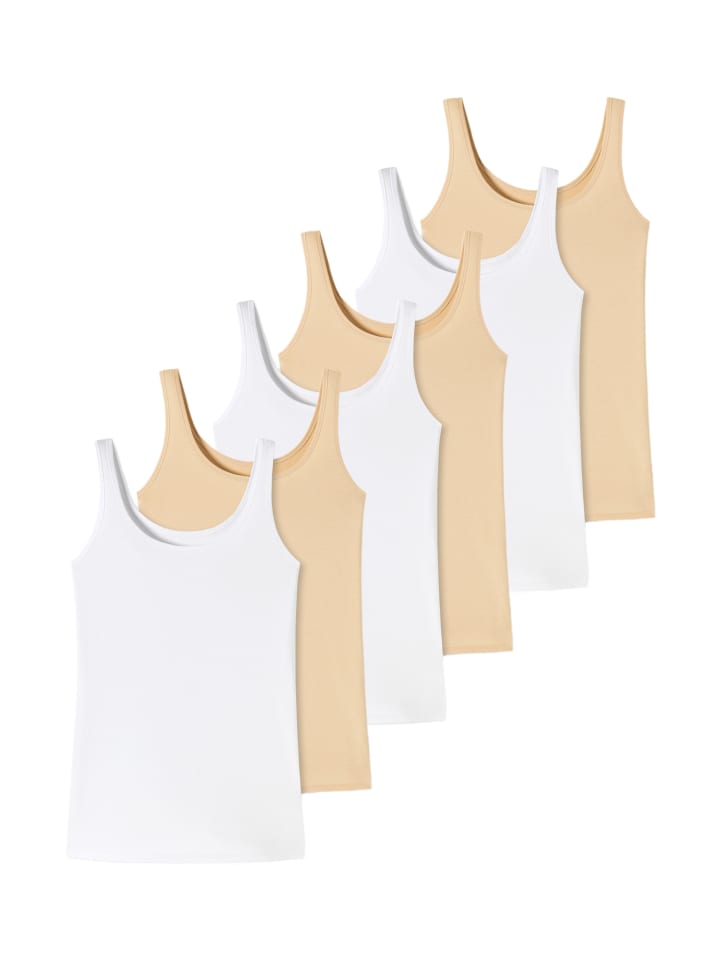 Unterhemd / Tanktop Cotton in Weiß / Sand