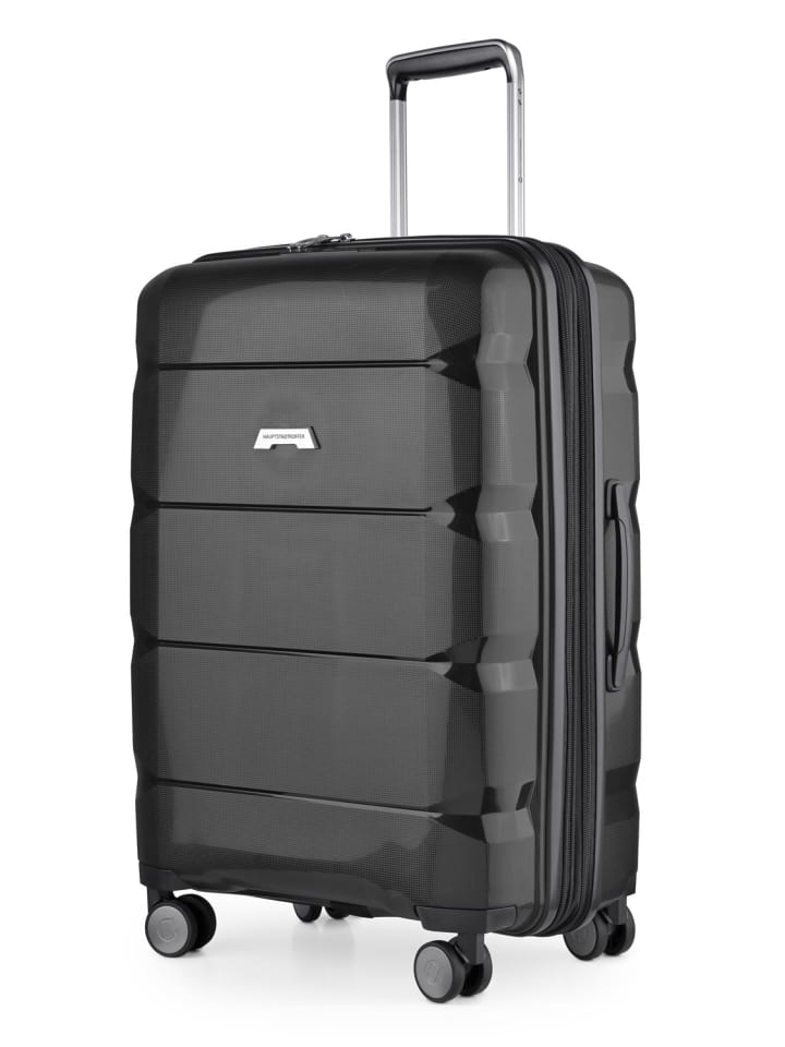 Hartschalen-Koffer 66 cm 4 Rollen mit Erweiterung in Schwarz