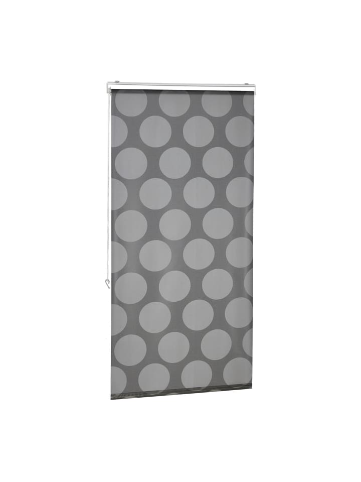 Duschrollo Punkte in Grau - (B)80 x (H)240 cm