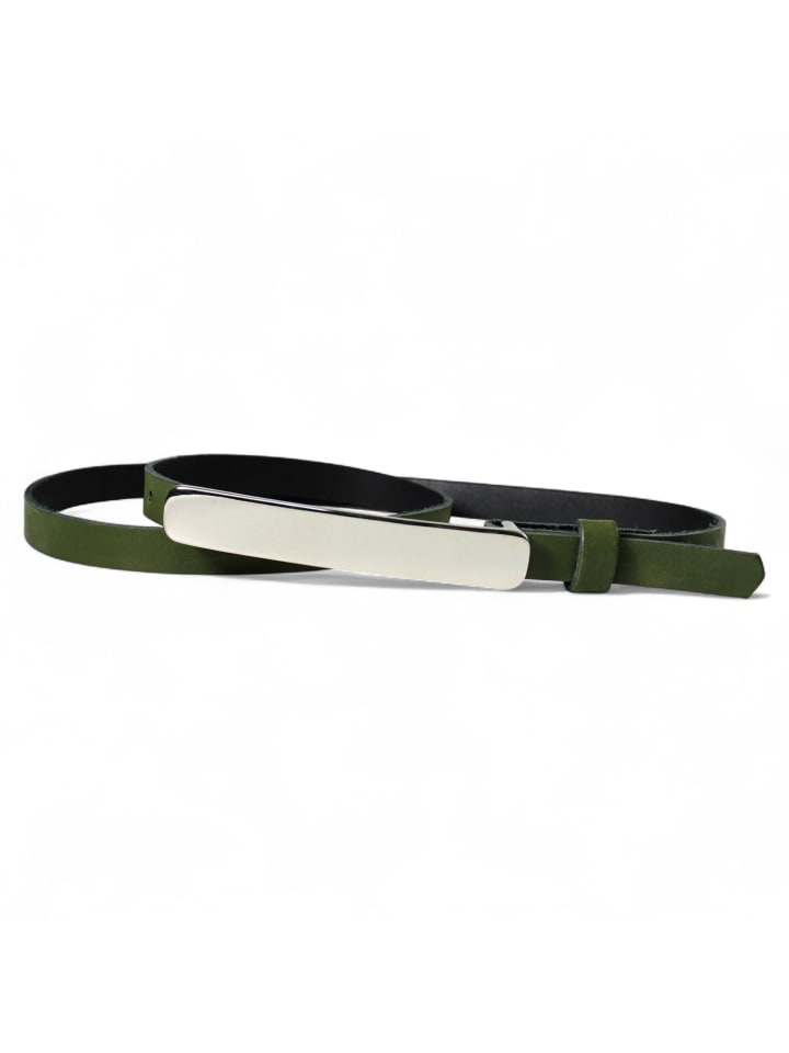 Ledergürtel in Khaki