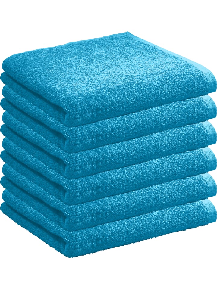Frottier, Leichtfrottier Handtuch 6er-Pack Oceanside in türkis