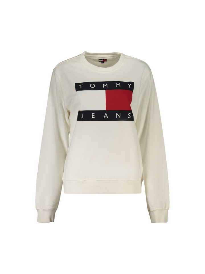 Weiß Baumwolle Damen Sweatshirt