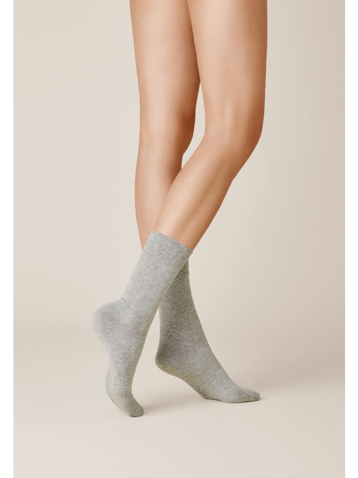 Socken Liz druckfrei in Lichtgrau
