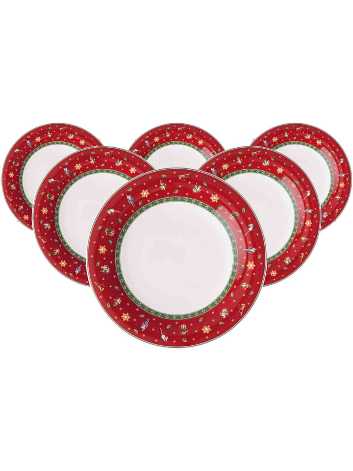 6er Set Speiseteller Toy's Delight in Rot ø 26,8 cm