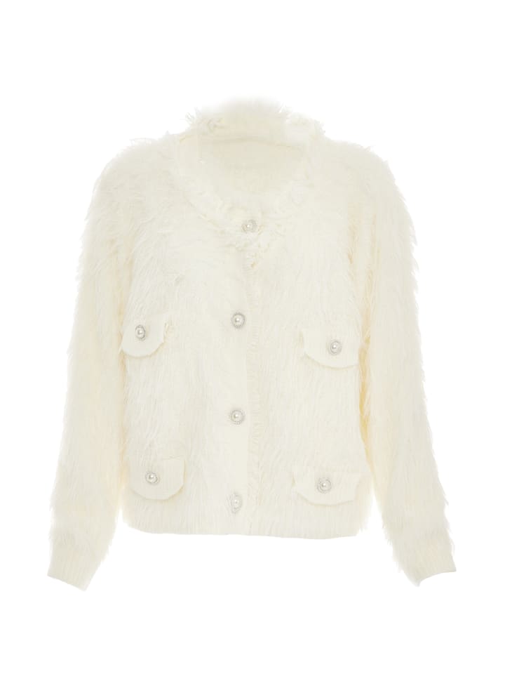 Damen Strickjacke in Wollweiss