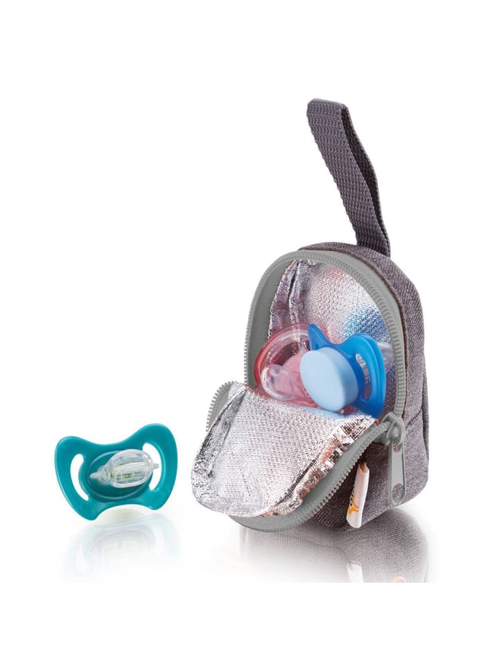 Schnullertasche Deluxe - Grau in grau